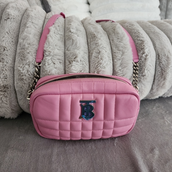 NWOT Burberry Pink Quilted Leather Mini Lola Camara Bag - Picture 4 of 5
